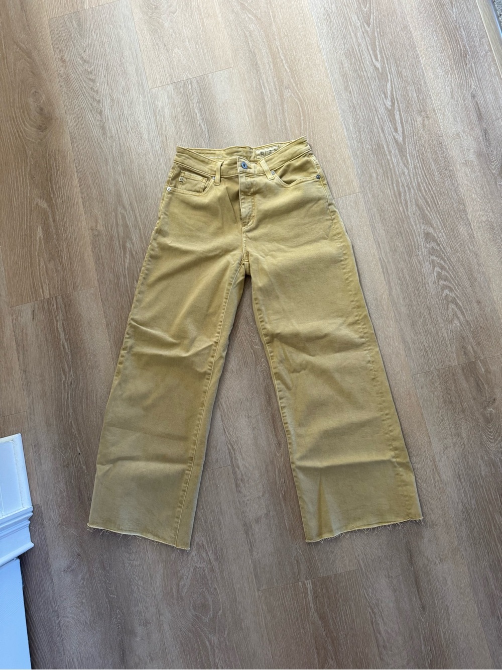 AG Adriano Goldschmied High-Rise Wide-Leg Jeans in Mustard Yellow